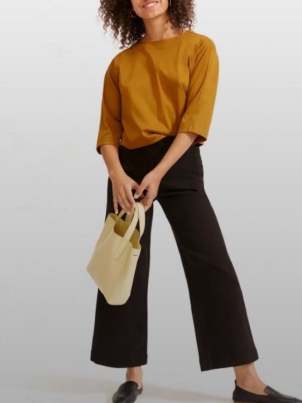 Everlane Black Wide-Leg Cropped Jeans Regular Women's Size 4
